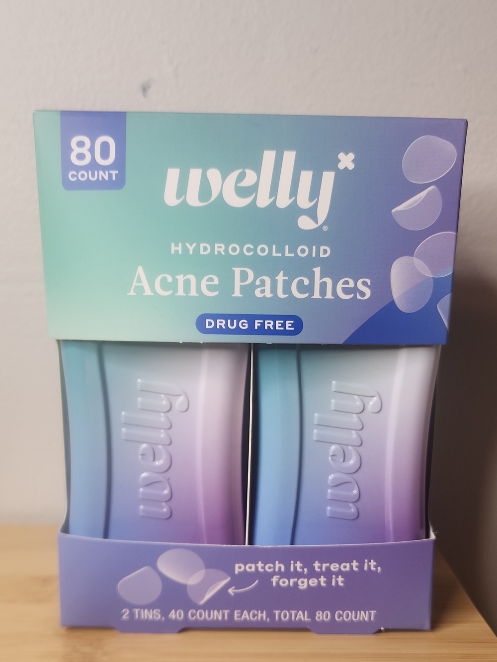 Welly Hydrocolloid Acne Patches - Lavender to Teal Gradient (80 Count)